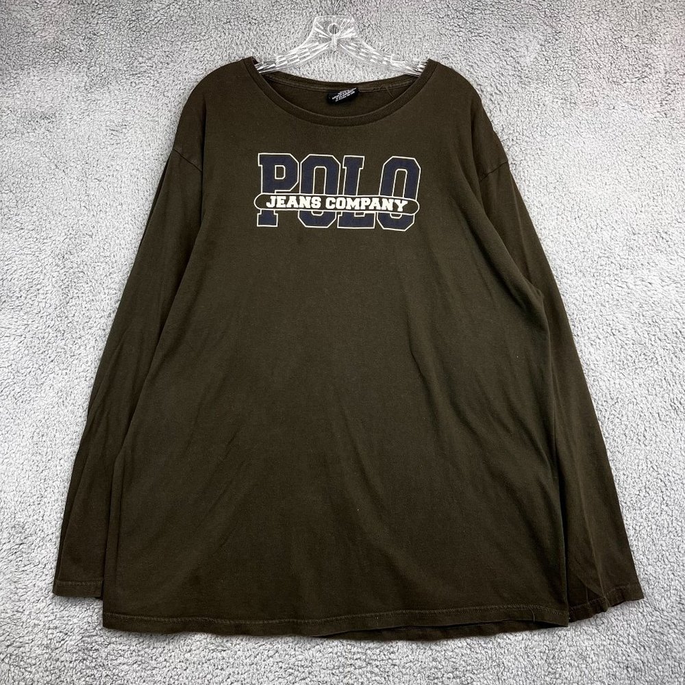 Ralph Lauren Polo Sport Shirt Size XL Green Long Sleeve Spell Out Logo - Picture 1 of 8